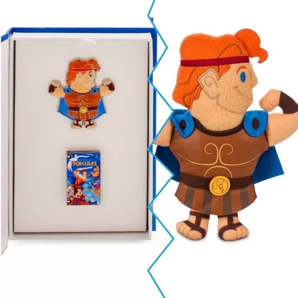 NEW Hercules Movie 2 VHS Pins & Plush Set VHS CLAMSHELL Cases Disney SHIPS NOW!